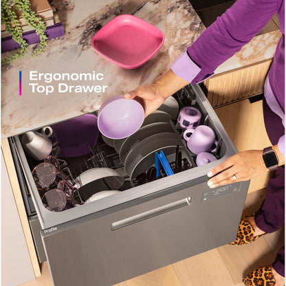 GE Profile PDD415PYYFS 24" Dishwasher Double Drawer – Fingerprint Resistant Stainless Steel