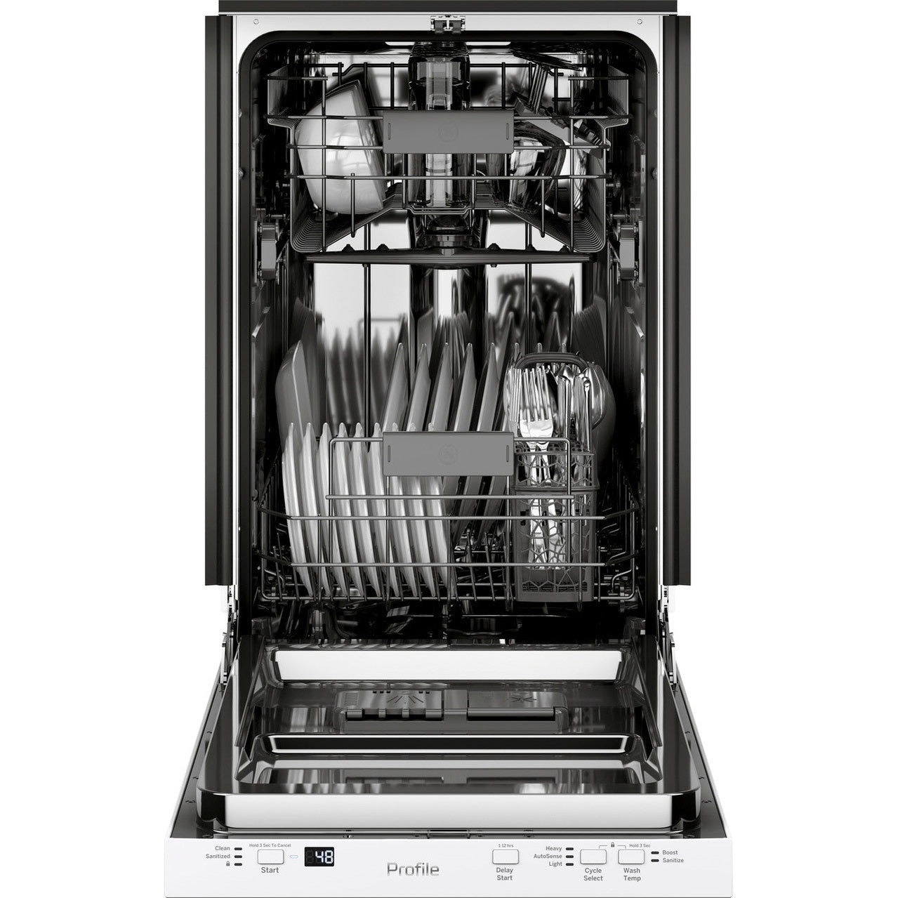 GE Profile PDT145SGLWW 18" ADA Compliant Built-In Dishwasher with Sanitize Cycle – White