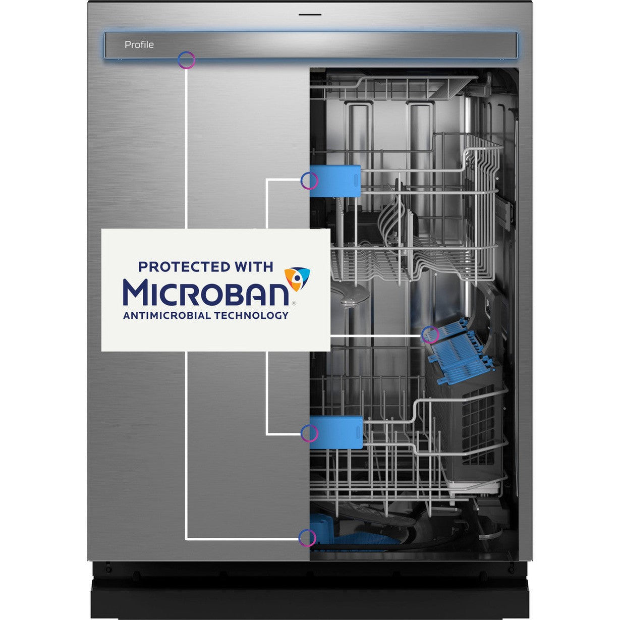 GE Profile PDT795SBVTS 24" Smart UltraFresh System Dishwasher with Microban® – Fingerprint Resistant Black Stainless Steel