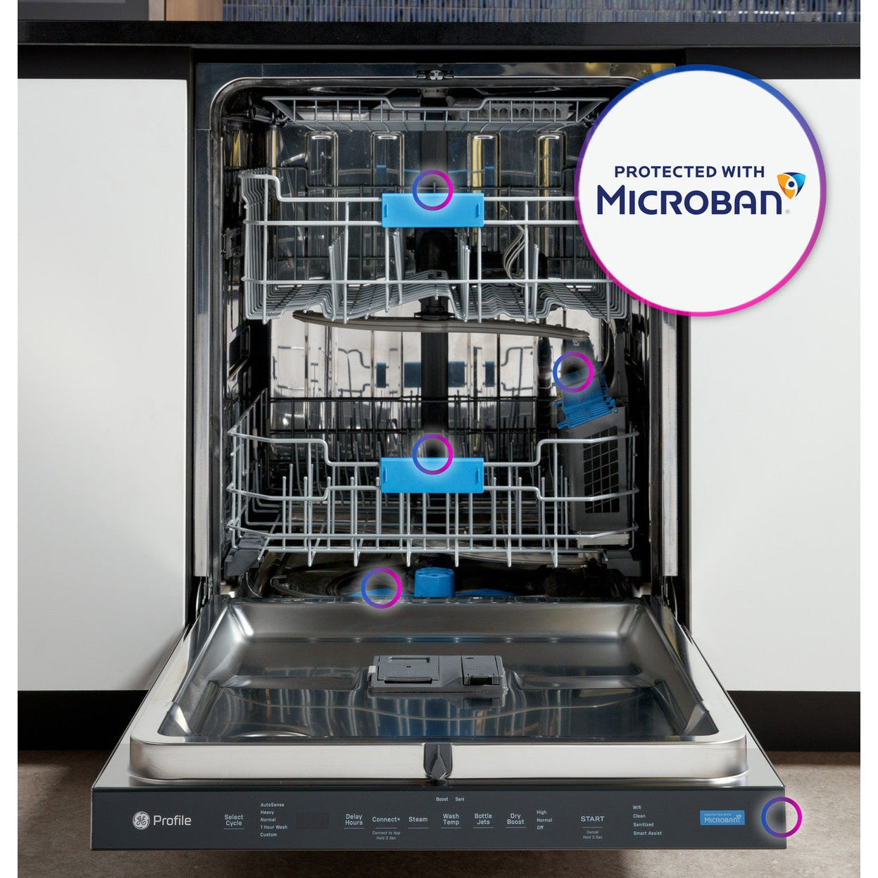 GE Profile PDT795SBVTS 24" Smart UltraFresh System Dishwasher with Microban® – Fingerprint Resistant Black Stainless Steel
