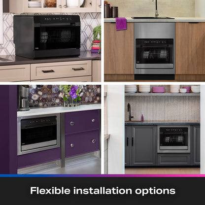 GE Profile PZF560HGWBB Smart Compact Dishwasher for Countertop or Built-In – Black