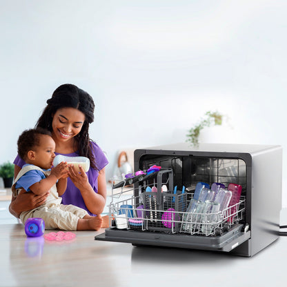 GE Profile PZF560HGWBB Smart Compact Dishwasher for Countertop or Built-In – Black