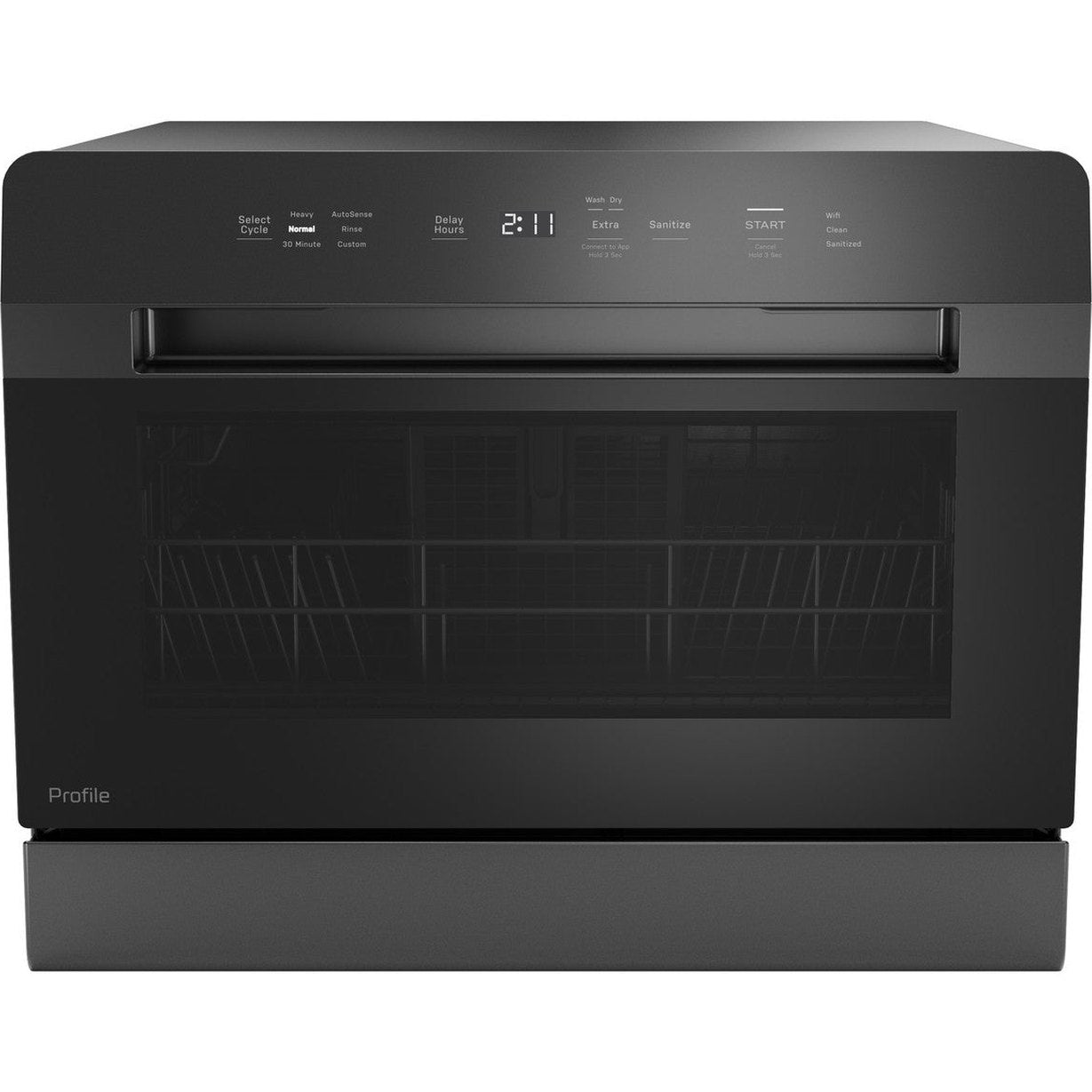 GE Profile PZF560HGWBB Smart Compact Dishwasher for Countertop or Built-In – Black