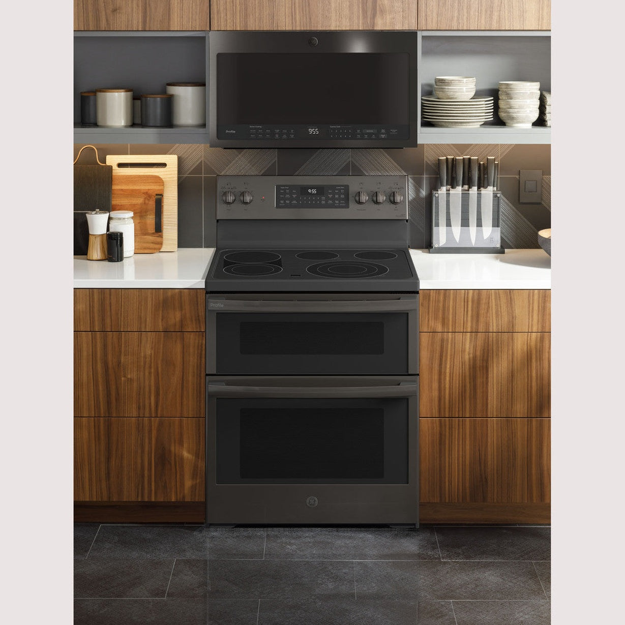 GE Profile PB965BPTS 30" 6.6 Cu. Ft. Smart Freestanding Electric Double Oven Convection Range with No Preheat Air Fry