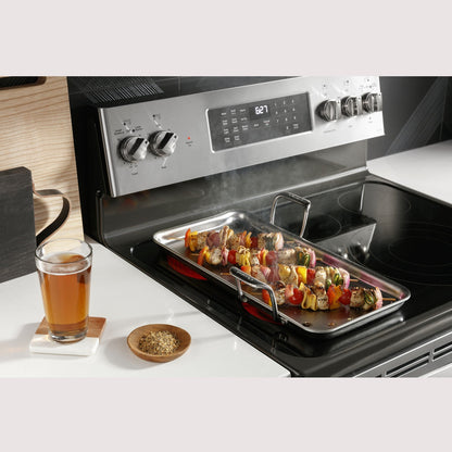 GE Profile PB965YPFS 30" 6.6 Cu. Ft. Smart Freestanding Electric Double Oven Convection Range with No Preheat Air Fry