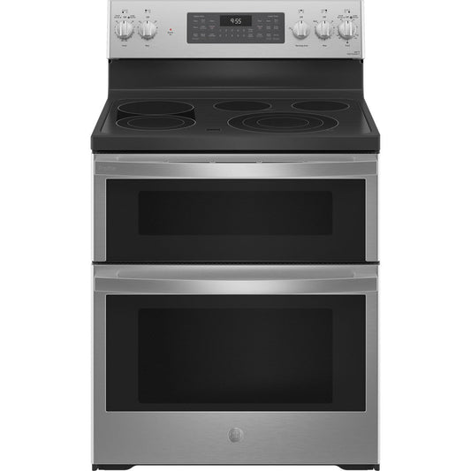 GE Profile PB965YPFS 30" 6.6 Cu. Ft. Smart Freestanding Electric Double Oven Convection Range with No Preheat Air Fry