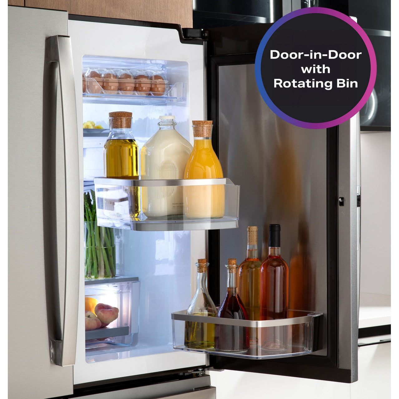 GE Profile PJD23BYWFS 36" 23.3 Cu. Ft. Counter-Depth 4-Door French Door Refrigerator with Door-in-Door