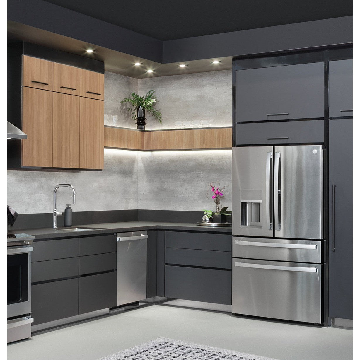 GE Profile PVD28BYNFS 36" 27.9 Cu. Ft. 4-Door French Door Refrigerator with Dual-Dispense AutoFill Pitcher