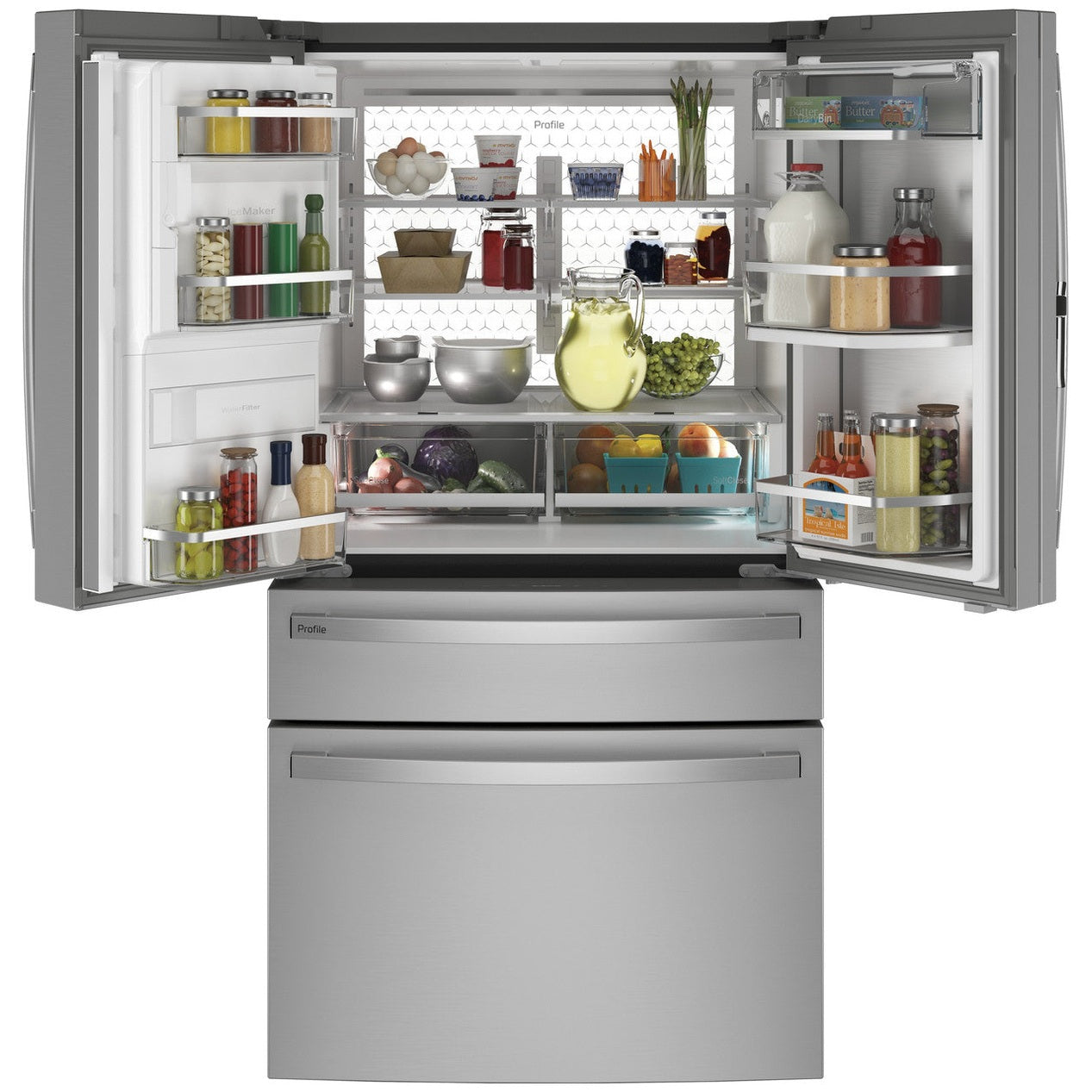 GE Profile PVD28BYNFS 36" 27.9 Cu. Ft. 4-Door French Door Refrigerator with Dual-Dispense AutoFill Pitcher