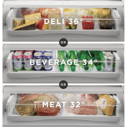 GE Profile PWE23KYNFS 36" 23.1 Cu. Ft. Counter-Depth French Door Refrigerator with Hands-Free AutoFill