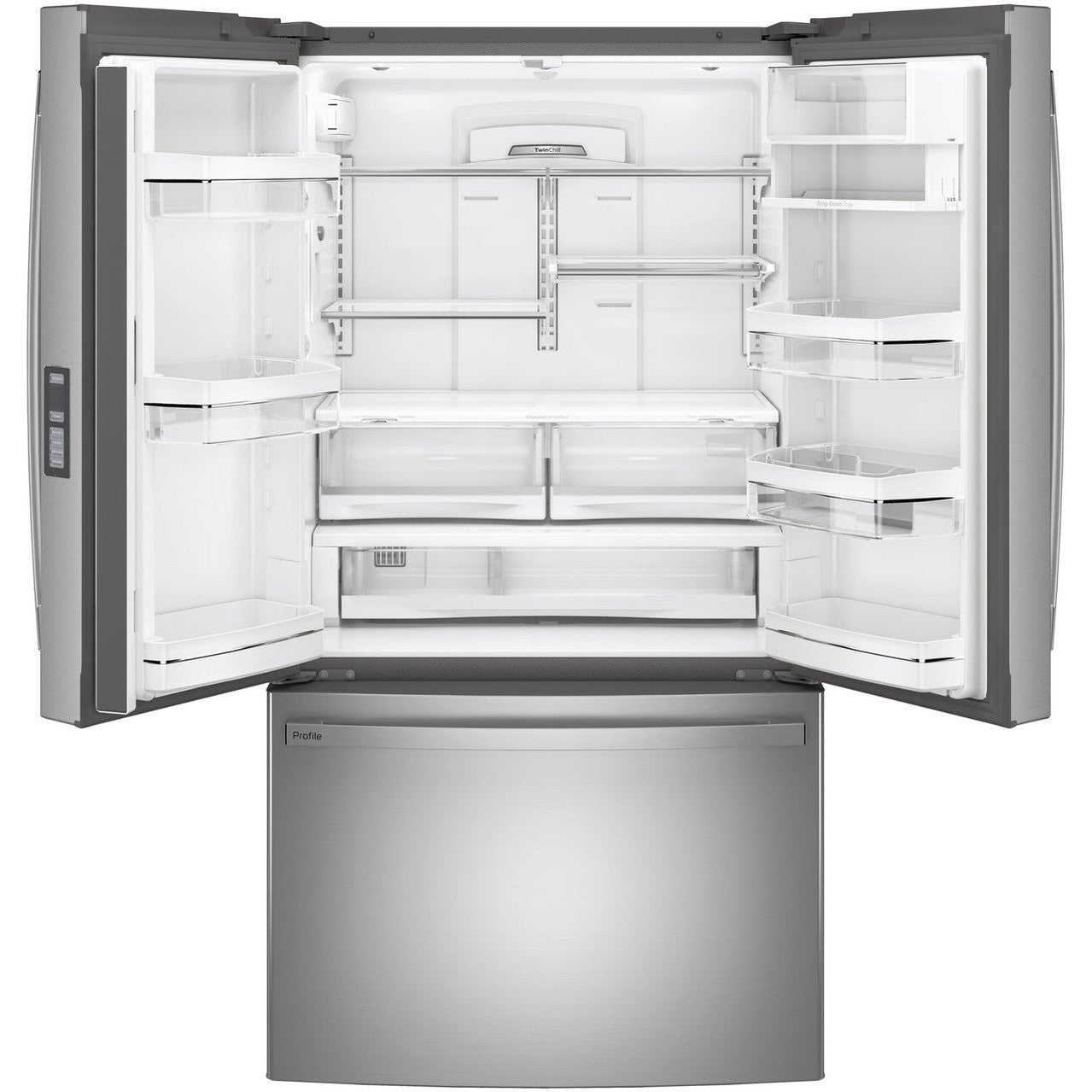 GE Profile PWE23KYNFS 36" 23.1 Cu. Ft. Counter-Depth French Door Refrigerator with Hands-Free AutoFill