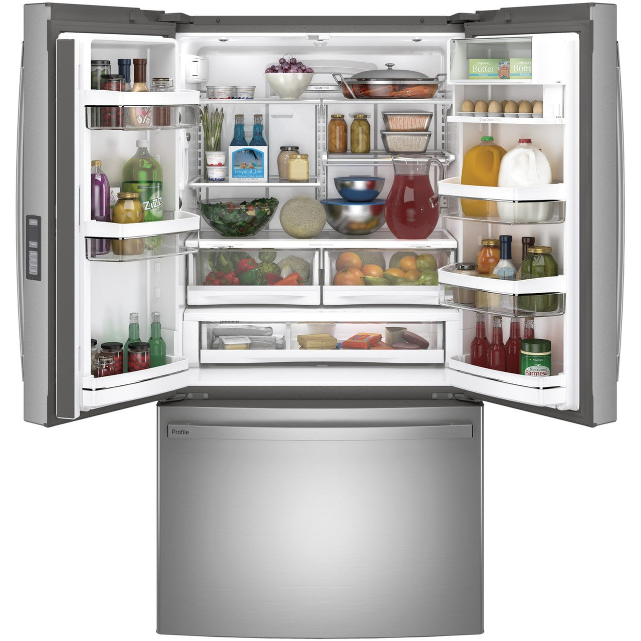 GE Profile PWE23KYNFS 36" 23.1 Cu. Ft. Counter-Depth French Door Refrigerator with Hands-Free AutoFill