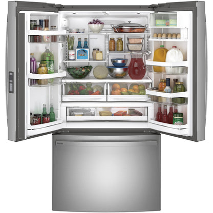 GE Profile PWE23KYNFS 36" 23.1 Cu. Ft. Counter-Depth French Door Refrigerator with Hands-Free AutoFill