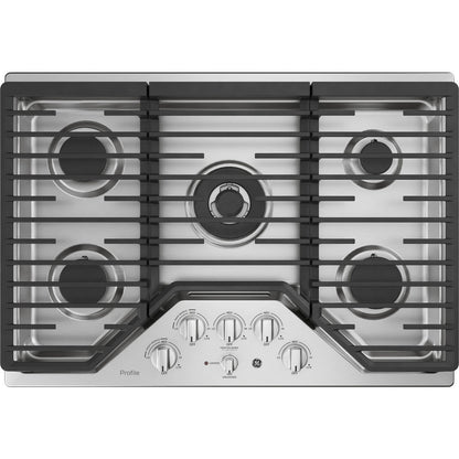 GE Profile PGP9030SLSS 30" Built-In Tri-Ring Gas Cooktop with 5 Burners