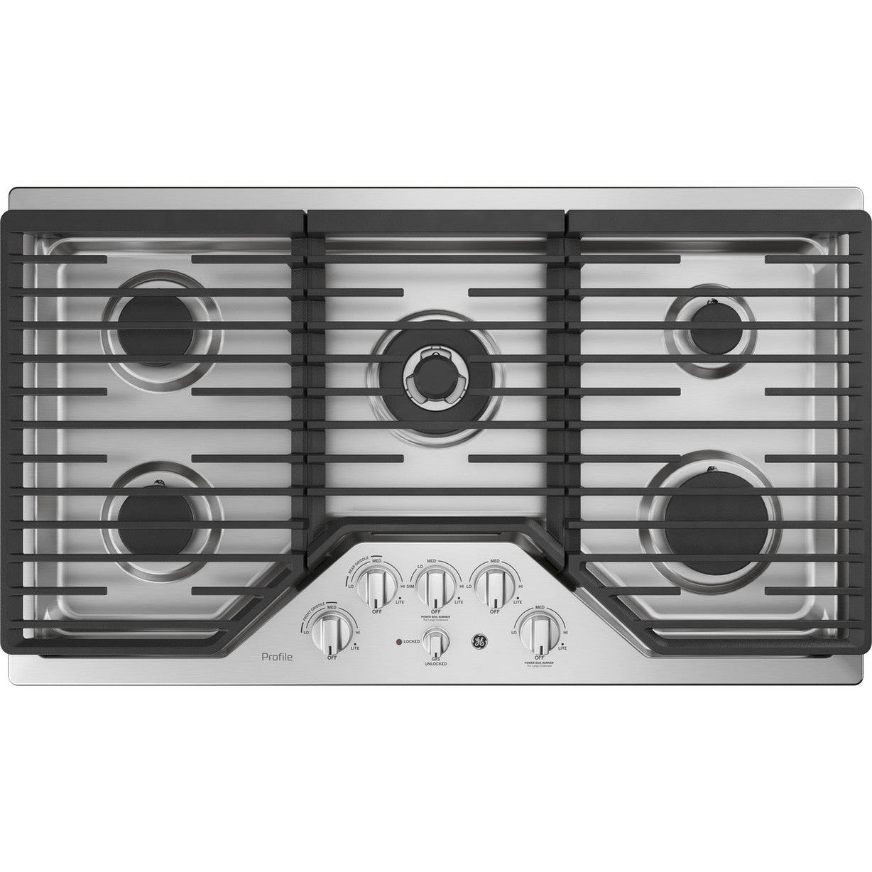 GE Profile PGP9036SLSS 36" Built-In Tri-Ring Gas Cooktop with 5 Burners