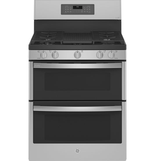 GE Profile PGB965YPFS 30" 6.8 Cu. Ft. Smart Freestanding Gas Double Oven Convection Range with No Preheat Air Fry