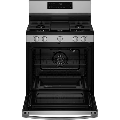 GE Profile PGF700AYFS 30" 5.3 Cu. Ft. Smart Freestanding Gas Convection Range with No Preheat Air Fry