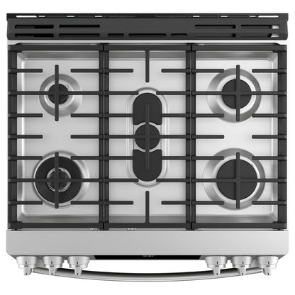 GE Profile PGS930BPTS 30" Smart Slide-In Front-Control Gas Range with No Preheat Air Fry
