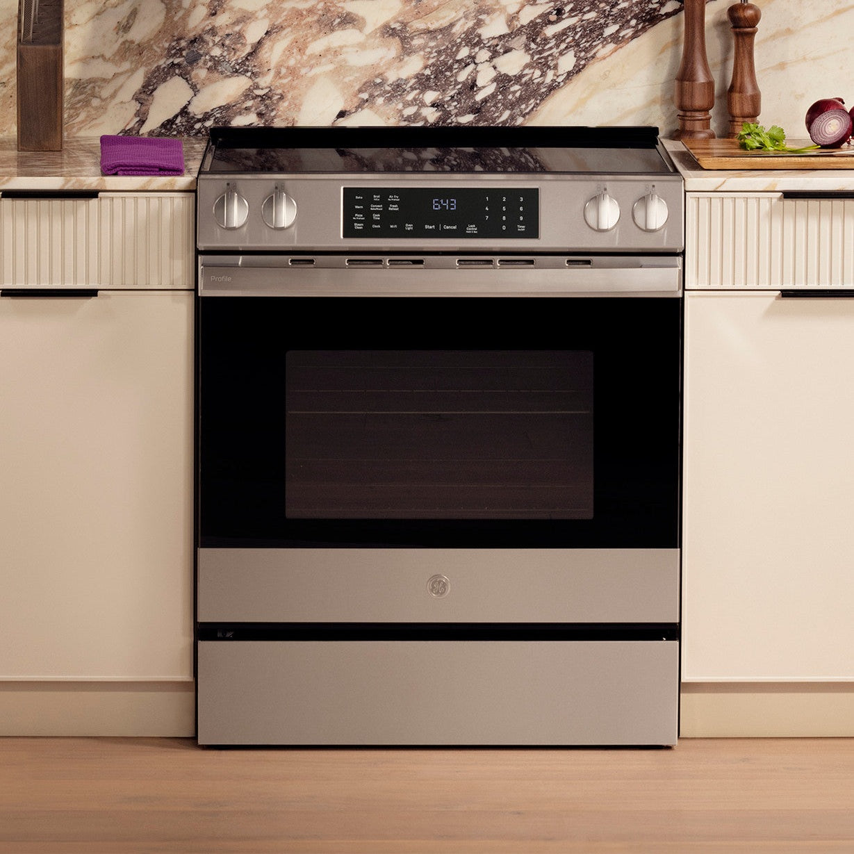 GE Profile PHS700AYFS 30" 5.3 Cu. Ft. Smart Slide-In Induction & Convection Range with No Preheat Air Fry