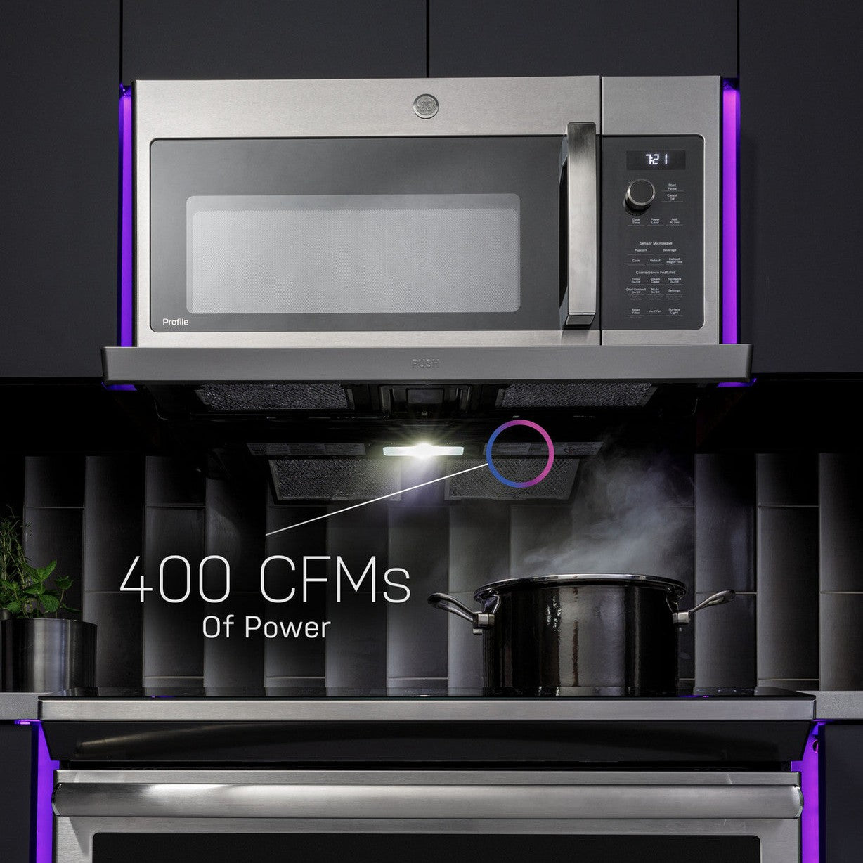 GE Profile PVM9225RYSS 2.2 Cu. Ft. Over-the-Range Sensor Microwave Oven