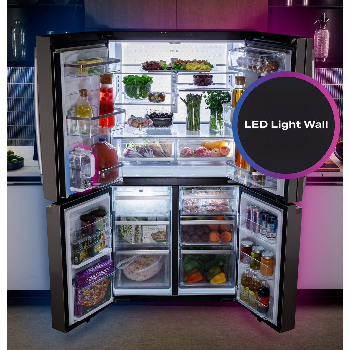 GE Profile PAD28BYTFS 36" 28.4 Cu. Ft. Quad-Door French Door Refrigerator with Door-in-Door