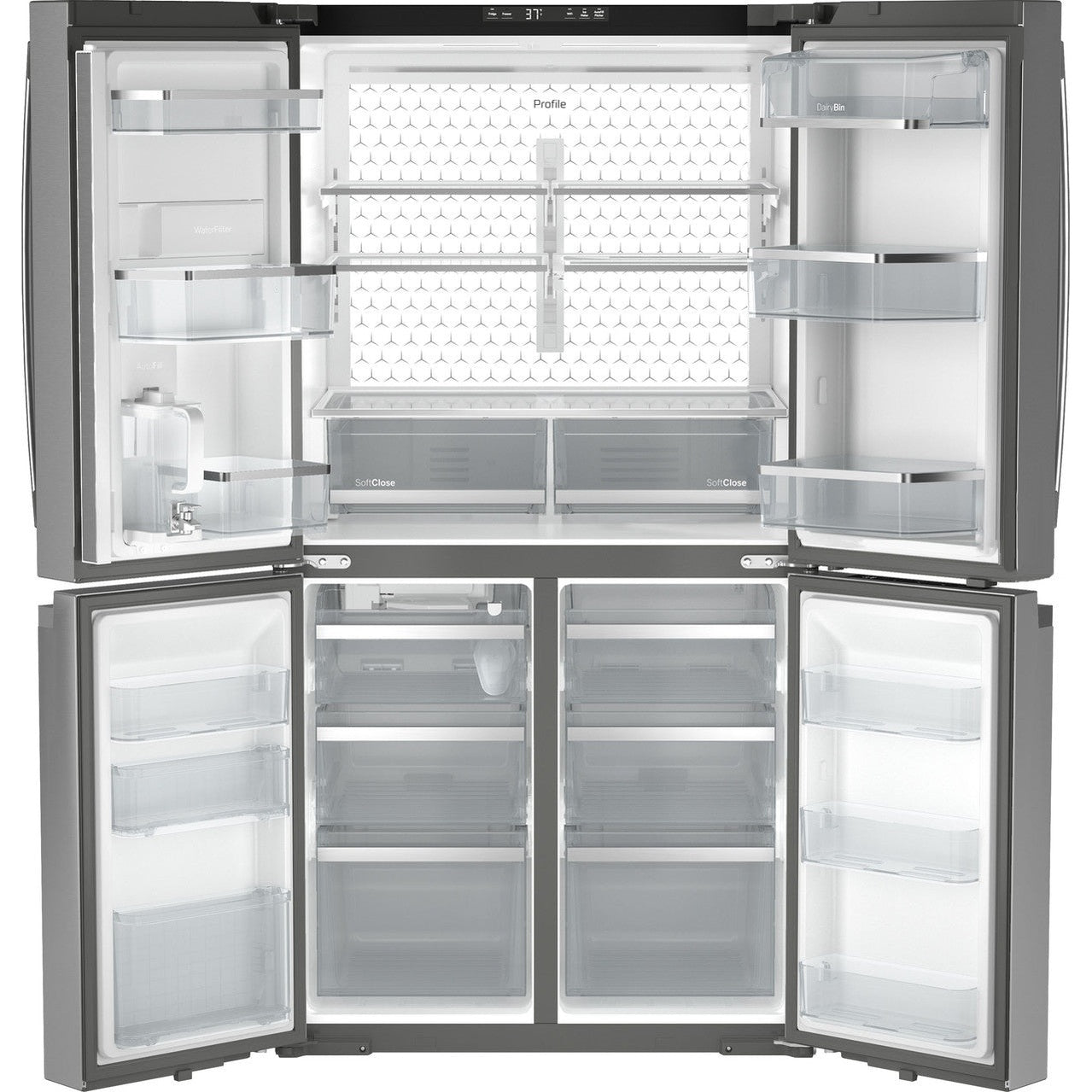 GE Profile PAD28BYTFS 36" 28.4 Cu. Ft. Quad-Door French Door Refrigerator with Door-in-Door