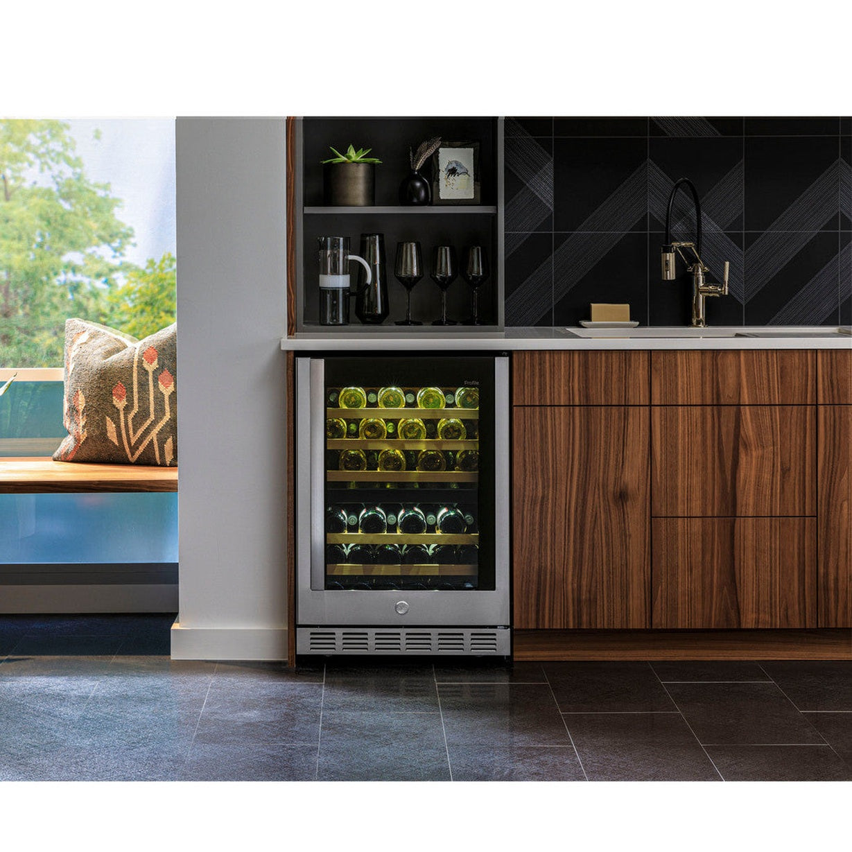 GE Profile PWS06DSPSS 24" 44-Bottle Dual Zone Wine Cooler