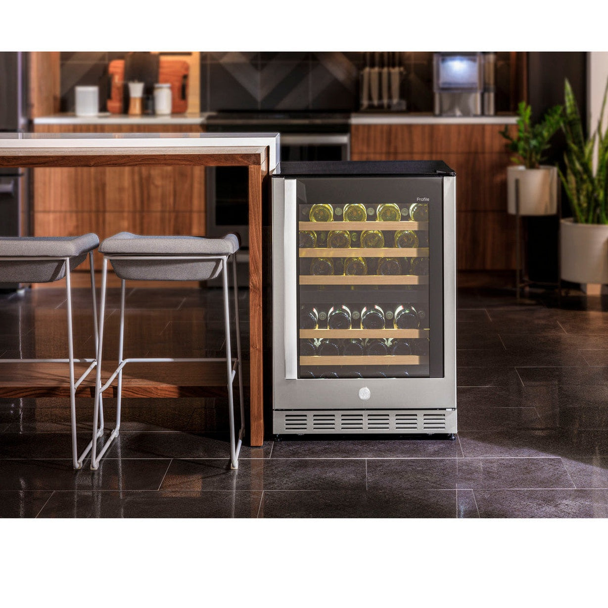GE Profile PWS06DSPSS 24" 44-Bottle Dual Zone Wine Cooler