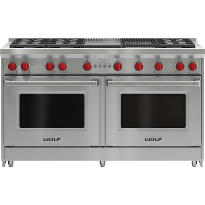 Wolf GR606CG 60" Gas Range - 6 Burners, Infrared Charbroiler and Infrared Griddle