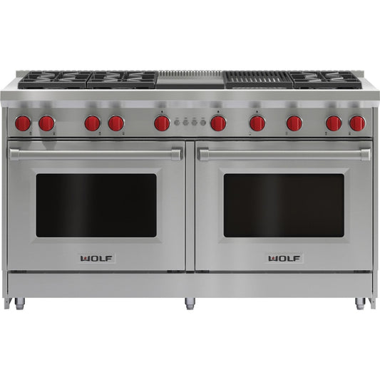 Wolf GR606CG 60" Gas Range - 6 Burners, Infrared Charbroiler and Infrared Griddle