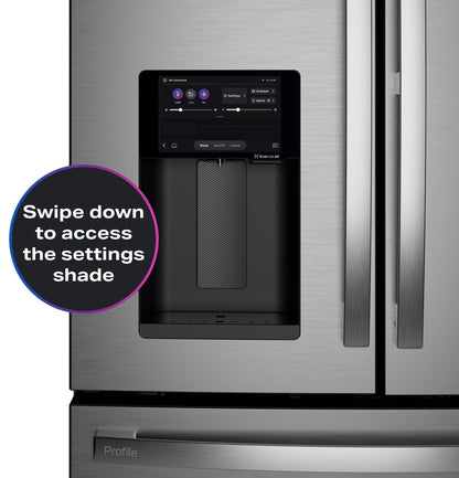 GE Profile PXD22HYYFS 36" Counter-Depth 4-Door French Door Refrigerator with Kitchen Assistant - Stainless Steel