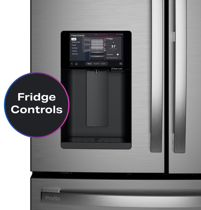GE Profile PXD22HYYFS 36" Counter-Depth 4-Door French Door Refrigerator with Kitchen Assistant - Stainless Steel