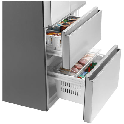 Haier QJS15HYRFS 28" Counter-Depth French Door Refrigerator 15 Cu. Ft. – Fingerprint Resistant Stainless Steel