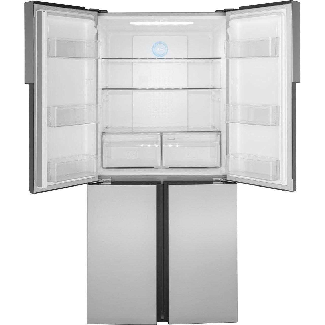 Haier QHE16HYPFS 33" Counter-Depth Quad Door Refrigerator 16.8 Cu. Ft. – Fingerprint Resistant Stainless Steel