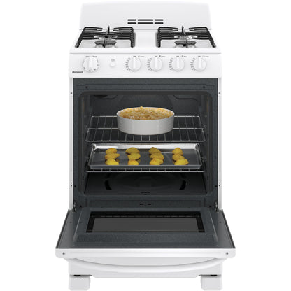 Hotpoint RGAS300DMWW 24" Front-Control Freestanding Gas Range 2.9 Cu. Ft. – White