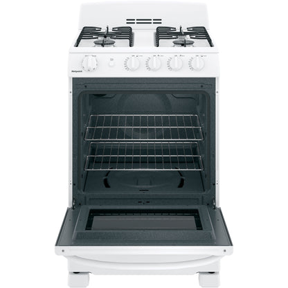 Hotpoint RGAS300DMWW 24" Front-Control Freestanding Gas Range 2.9 Cu. Ft. – White