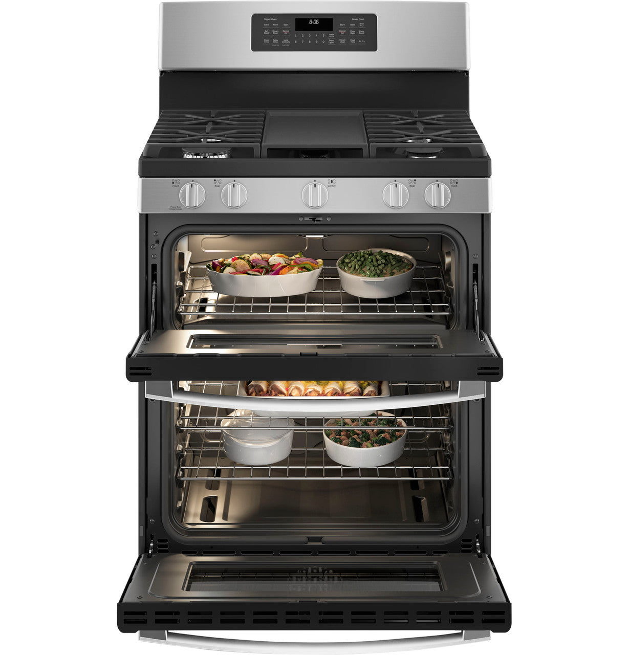 GE JGBS86SPSS 30" Free-Standing Gas Double Oven Convection Range – Stainless Steel