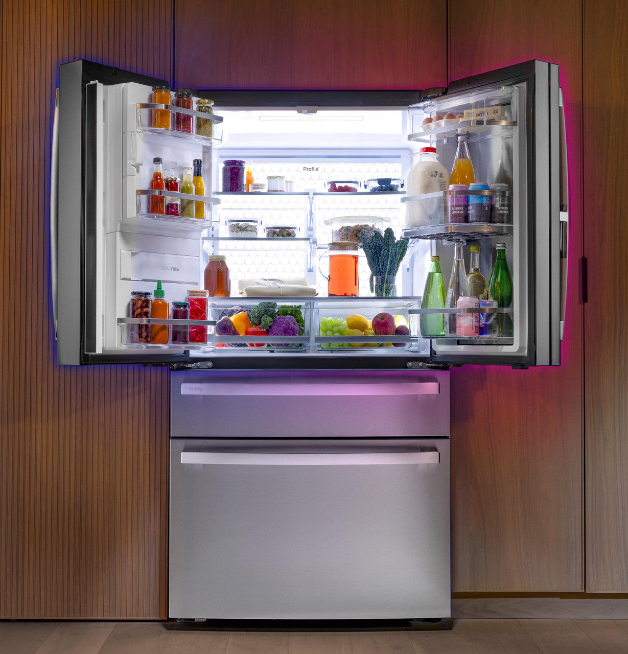 GE Profile PVD28BYNFS 36" 27.9 Cu. Ft. 4-Door French Door Refrigerator with Dual-Dispense AutoFill Pitcher