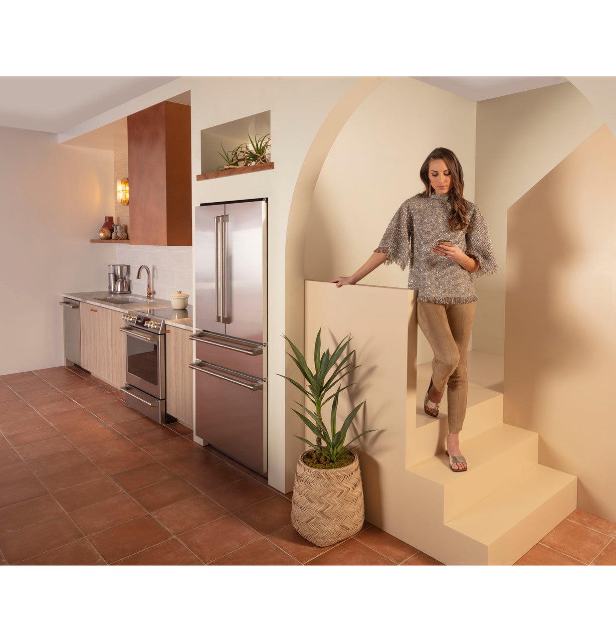 Café CJE23DP2WS1 23.2 Cu. Ft. 4-Door Counter Depth French Door Refrigerator