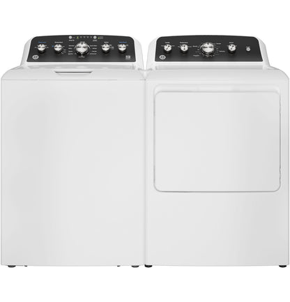 GE GTD48GASWWB 27" Gas Dryer 7.2 Cu. Ft. with Auto Dry, Extended Tumble & 120 Ft. Venting – White