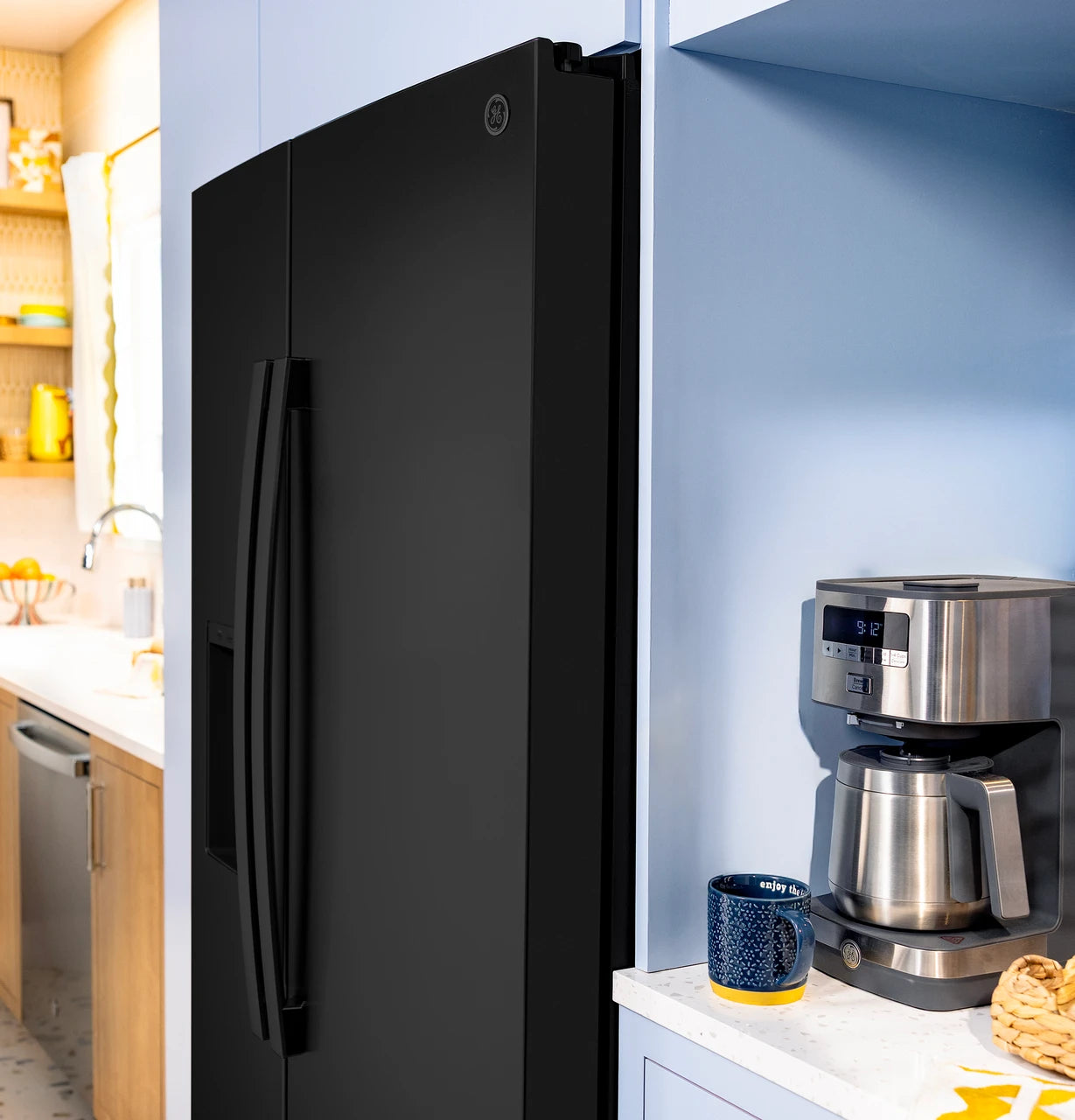 GE GZE24NGYBB 36" ENERGY STAR® Counter-Depth Side-by-Side Refrigerator – 23.6 Cu. Ft. – Black