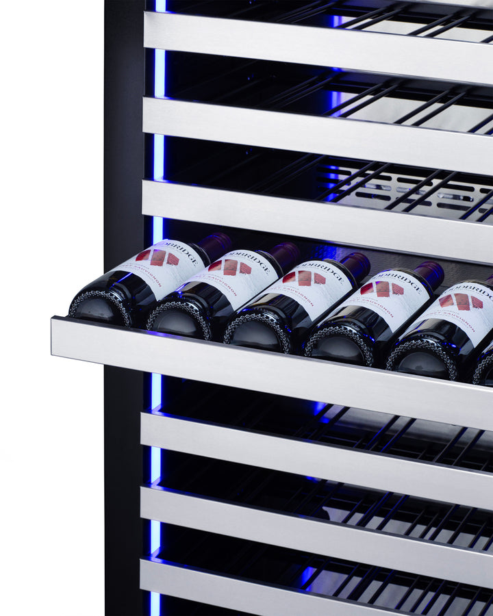 Summit SDHWC98 72" tall 24" Wide Dual Zone Wine Cellar – Stainless Steel & Black