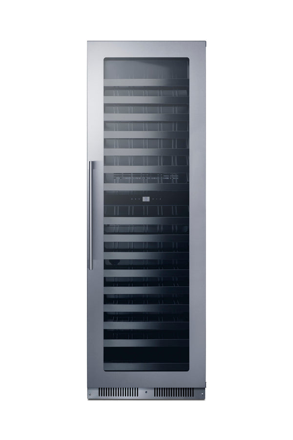 Summit SDHWC98 72" tall 24" Wide Dual Zone Wine Cellar – Stainless Steel & Black