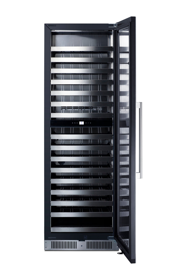 Summit SDHWC98 72" tall 24" Wide Dual Zone Wine Cellar – Stainless Steel & Black