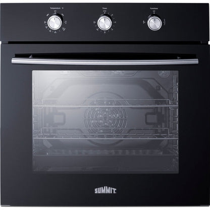 Summit SGW241BK 24" Gas Single Wall Oven with Convection – Black