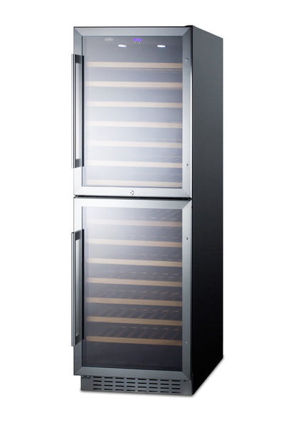 Summit SWC1875B 24" Wide Dual Zone Wine Cellar – Black