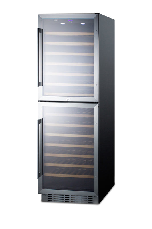Summit SWC1875B 24" Wide Dual Zone Wine Cellar – Black