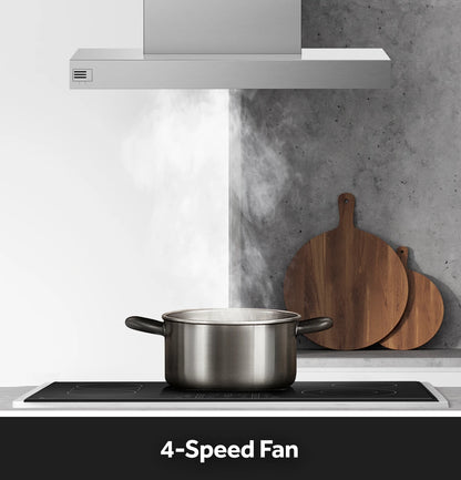 Café UVI1036SRSS 36" Designer Island-Mount Chimney Vent Hood with Clean Air Sensors – Stainless Steel