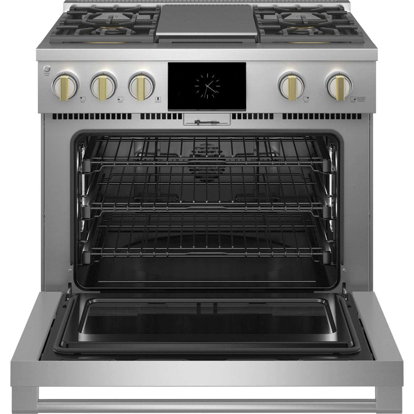 Monogram ZDP364NDTSS 36" Dual Fuel Professional Range with 4 Burners and Griddle