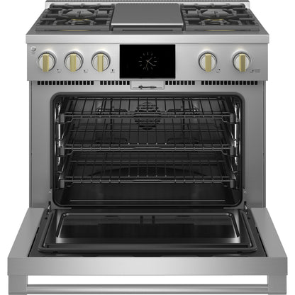 Monogram ZDP364NDTSS 36" Dual Fuel Professional Range with 4 Burners and Griddle